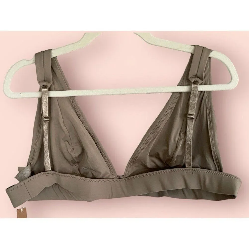 SKIMS Swim Plunge Bikini Top 3X Desert NWT Sculpting Minimalist